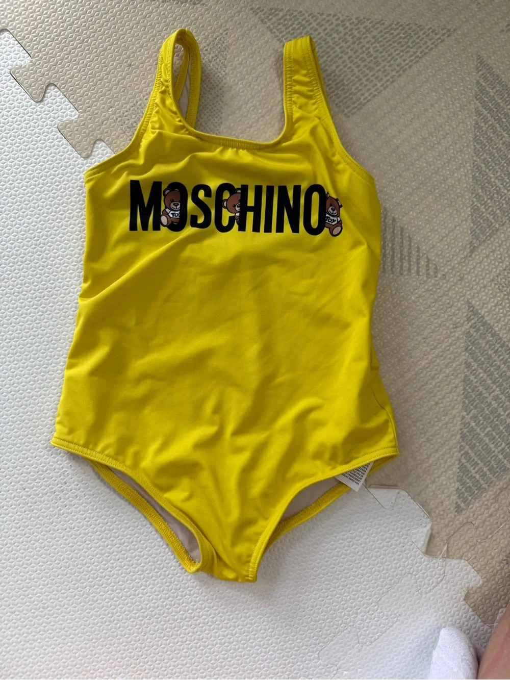 Moschino baby swimsuit yellow sz 2